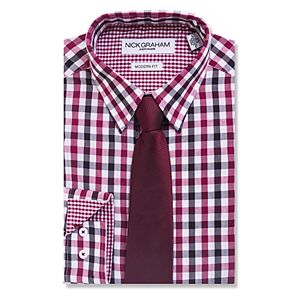 Men's Nick Graham Everywhere Modern-Fit Dress Shirt and Tie Boxed Set
