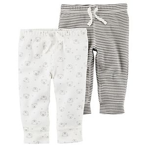 Baby Carter's Ribbed Striped Pants & Bear Pattern Pants Set