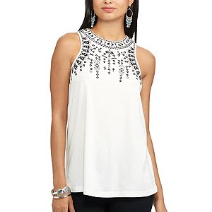 Petite Chaps Embroidered Tank