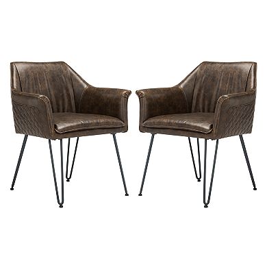 Safavieh Esme Faux-Leather Dining Chair 2-piece Set