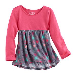Toddler Girl Jumping Beans® Print Long Sleeve High-Low Hem Tunic