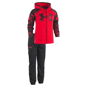 Baby Boy Under Armour 2-pc. Cloudy Grid Hooded Jacket & Pants Set