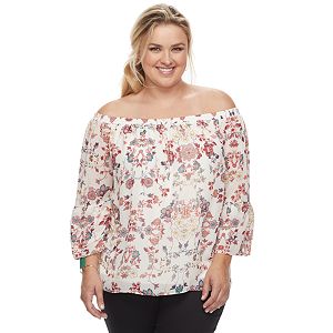 Plus Size Apt. 9® Printed Off-the-Shoulder Top