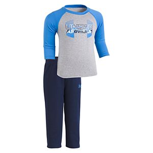 Baby Boy Under Armour Logo Long-Sleeved Raglan Tee & Pants