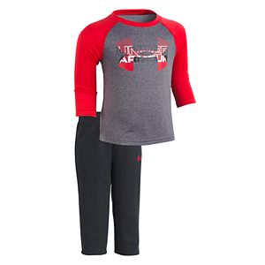 Baby Boy Under Armour Raglan Logo Tee & Bottoms Set