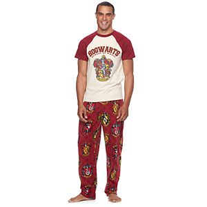 Men's Harry Potter Gryffindor Crest Raglan Tee & Microfleece Lounge Pants Set