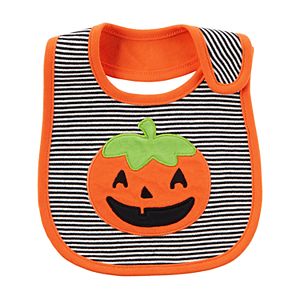 Baby Carter's Striped Pumpkin Bib