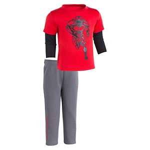 Baby Boy Under Armour Football Mock-Layer Tee & Pants Set