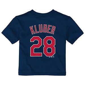 Baby Majestic Cleveland Indians Corey Kluber Name and Number Tee