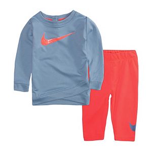 Baby Girl Nike Dri-FIT Crossover Hem Tunic & Leggings Set
