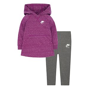 Baby Girl Nike Nep Hooded Sweatshirt Dress & Leggings Set