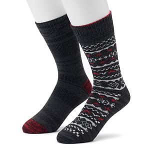 Men's Climatesmart 2-pack Fairisle & Space-Dyed Crew Socks