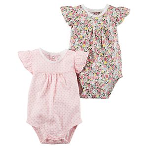 Baby Girl Carter's 2-pk. Geometric & Floral Bodysuits