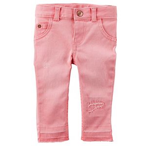 Baby Girl Carter's Distressed Raw-Edge Denim Jeans