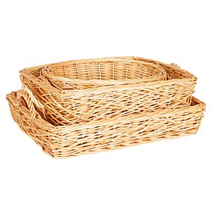 Household Essentials 3-piece Spring Bird Nest Willow Basket Set