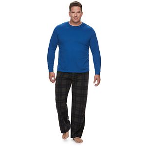 Big & Tall Solid Tee and Microfleece Lounge Pants Set