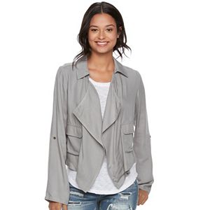 Juniors' About A Girl Draped Utility Jacket