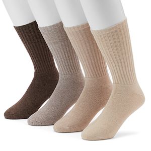 Men's Croft & Barrow® 4-pack Marled Khaki Cushioned Crew Socks