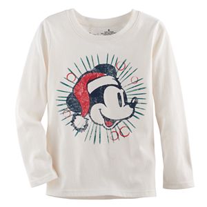 Disney's Mickey Mouse Toddler Boy Santa Hat Softest Tee by Jumping Beans®