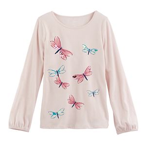 Girls 4-12 SONOMA Goods for Life™ Cinched Long-Sleeve Embellished Tee