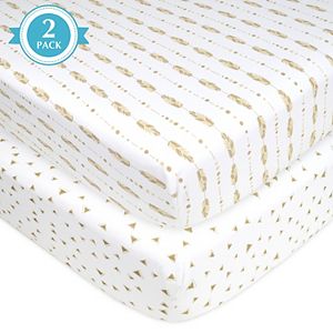 TL Care 2-pk. Patterned Jersey Knit Fitted Crib Sheet