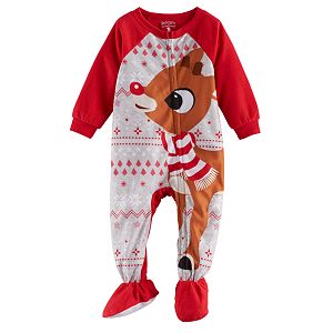 Baby Jammies For Your Families Rudolph The Red Nosed Reindeer Microfleece Footed Pajamas