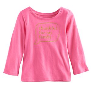 Baby Girl Jumping Beans® Thanksgiving Glittery Graphic Tee