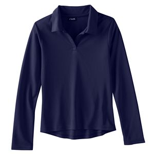 Girls 4-16 & Plus Size Chaps Long Sleeve Performance Polo Shirt