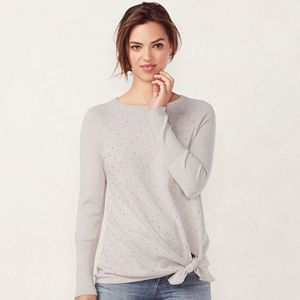 Women's LC Lauren Conrad Knot Crewneck Sweater