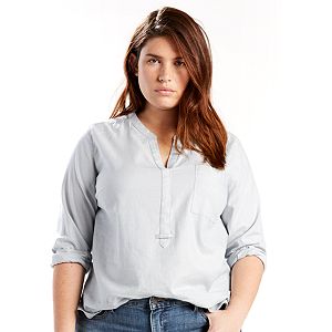 Plus Size Levi's Easy Popover Denim Shirt