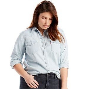 Plus Size Levi's Western Denim Shirt