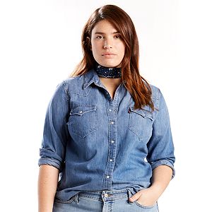 Plus Size Levi's Western Denim Shirt