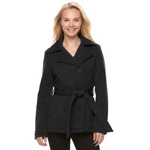 Juniors' J-2 Belted Double Breasted Coat