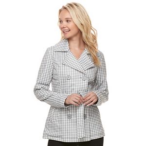 Juniors' J-2 Print Double Breasted Coat