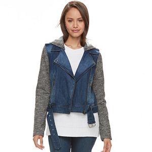 Juniors' Sebby French Terry Motorcycle Jean Jacket