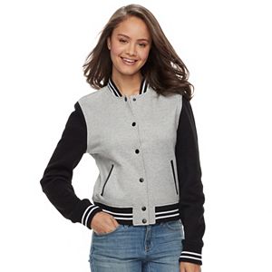 Juniors' Sebby Colorblock Fleece Varsity Jacket