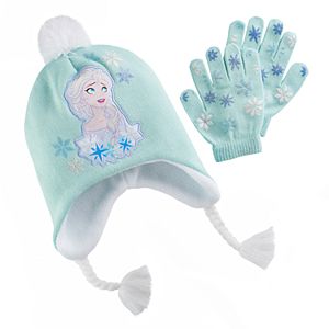 Disney's Frozen Elsa Girls 4-16 Hat & Gloves Set