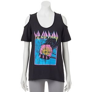 Juniors' Def Leppard Cold Shoulder Graphic Tee