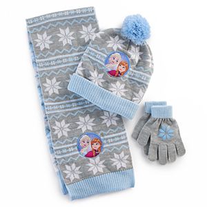 Disney's Frozen Elsa & Anna Girls 4-16 Hat, Scarf & Gloves Set