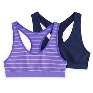 Girls 7-16 SO® 2-pk. Striped & Solid Seamless Sport Bras