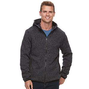 Men's Apt. 9® Marled Sherpa-Lined Sweater Fleece Hooded Jacket