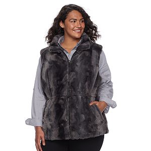 Plus Size Gallery Reversible Faux-Fur Vest