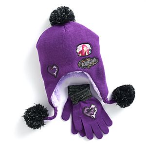 Disney's Descendants Mal Girls 4-16 Sherpa Fleece-Lined Hat & Gloves Set