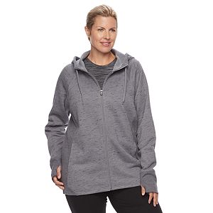 Plus Size Tek Gear® Ribbed Fleece Zip-Up Jacket
