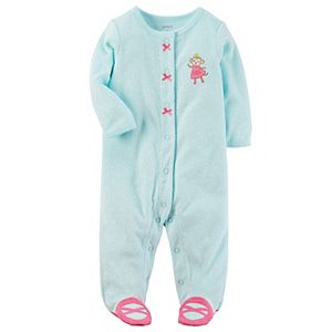 Baby Girl Carter's Dotted Terry Sleep & Play