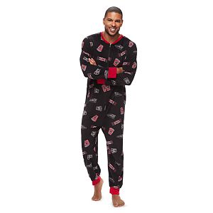 Men's Jammies For Your Families Movie Night One-Piece Fleece Pajamas