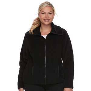 Juniors' Plus Size SO® Sherpa Zip-Up Jacket