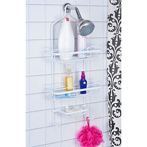 Bath Bliss White Aluminum Shower Caddy