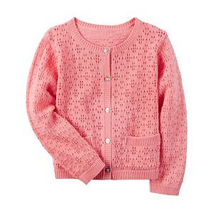 Girls 4-8 Carter's Solid Crocheted Cardigan