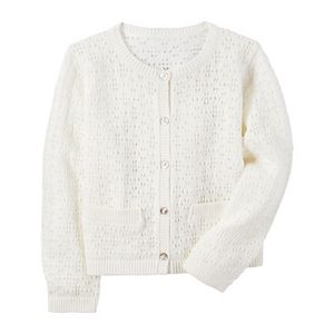 Girls 4-8 Carter's Solid Crocheted Cardigan